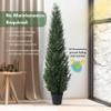 6 Feet Pre-Potted Evergreen Outdoor Artificial Cedar Tree Privacy Screen for Front Porch Decor, Outdoor Entryway Decor Fake Tree, Tall Faux Tree with UV Resistant Coating (1 Pack) view 3