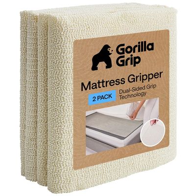 Gorilla Grip Non Slip Mattress Gripper, Slide Stopper, 2 Pack, 54x72 Queen