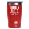 30th Birthday Gift for Women Tumbler Mug Thirty Flirty and Dodging Dick Pics Funny Coffee Comment Tea Cup Gag Gifts for Thirty Years Old view 2