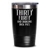 30th Birthday Gift for Women Tumbler Mug Thirty Flirty and Dodging Dick Pics Funny Coffee Comment Tea Cup Gag Gifts for Thirty Years Old view 2