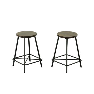 Carolina Chair & Table Illona 24 Inch Counter Height Set of 2, Elm/Black Stool