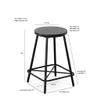 Carolina Chair & Table Illona 24 Inch Counter Height Set of 2, Elm/Black Stool view 3