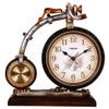 CLOCKZHJI Desk Clock European Resin Bicycle with Thermometer Clock | Living Room Bedroom Silent Vintage Quartz Desktop Clock view 1