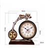 CLOCKZHJI Desk Clock European Resin Bicycle with Thermometer Clock | Living Room Bedroom Silent Vintage Quartz Desktop Clock view 2