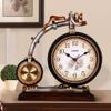 CLOCKZHJI Desk Clock European Resin Bicycle with Thermometer Clock | Living Room Bedroom Silent Vintage Quartz Desktop Clock view 4