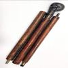 Handmade Antique Brass Skull Handle Victorian Designer Brown Leather Wooden Walking Stick Cane view 4