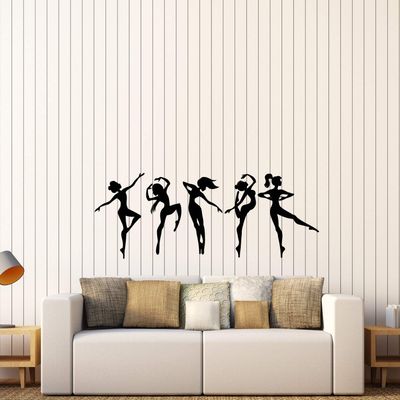 Vinyl Wall Decal Dance School Dancers Girls Stickers (3631ig)