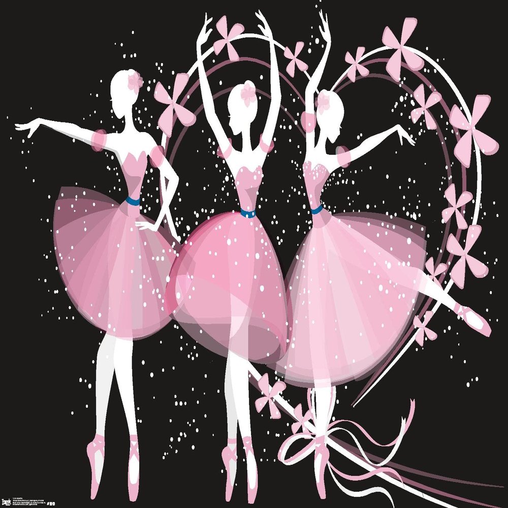 Trends International Dancing Ballerinas Wall Poster, 22.375" x 34", Premium Unframed Version