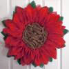 Extra Thick Tangerine Burlap Sunflower Wreath by The Crafty Wineaux view 1