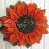 Extra Thick Tangerine Burlap Sunflower Wreath by The Crafty Wineaux view 3