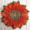 Extra Thick Tangerine Burlap Sunflower Wreath by The Crafty Wineaux view 4