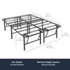 Amazon Basics Bed Frame with Storage, Foldable Metal Platform, Sturdy Steel, No Box Spring Needed, 18 inches High, Tool-Free Setup, Full Size, Black view 3