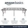 Amazon Basics Bed Frame with Storage, Foldable Metal Platform, Sturdy Steel, No Box Spring Needed, 18 inches High, Tool-Free Setup, Full Size, Black view 4