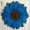 Extra Large 30" Turquoise Blue Burlap Sunflower Wreath by The Crafty Wineaux view 1