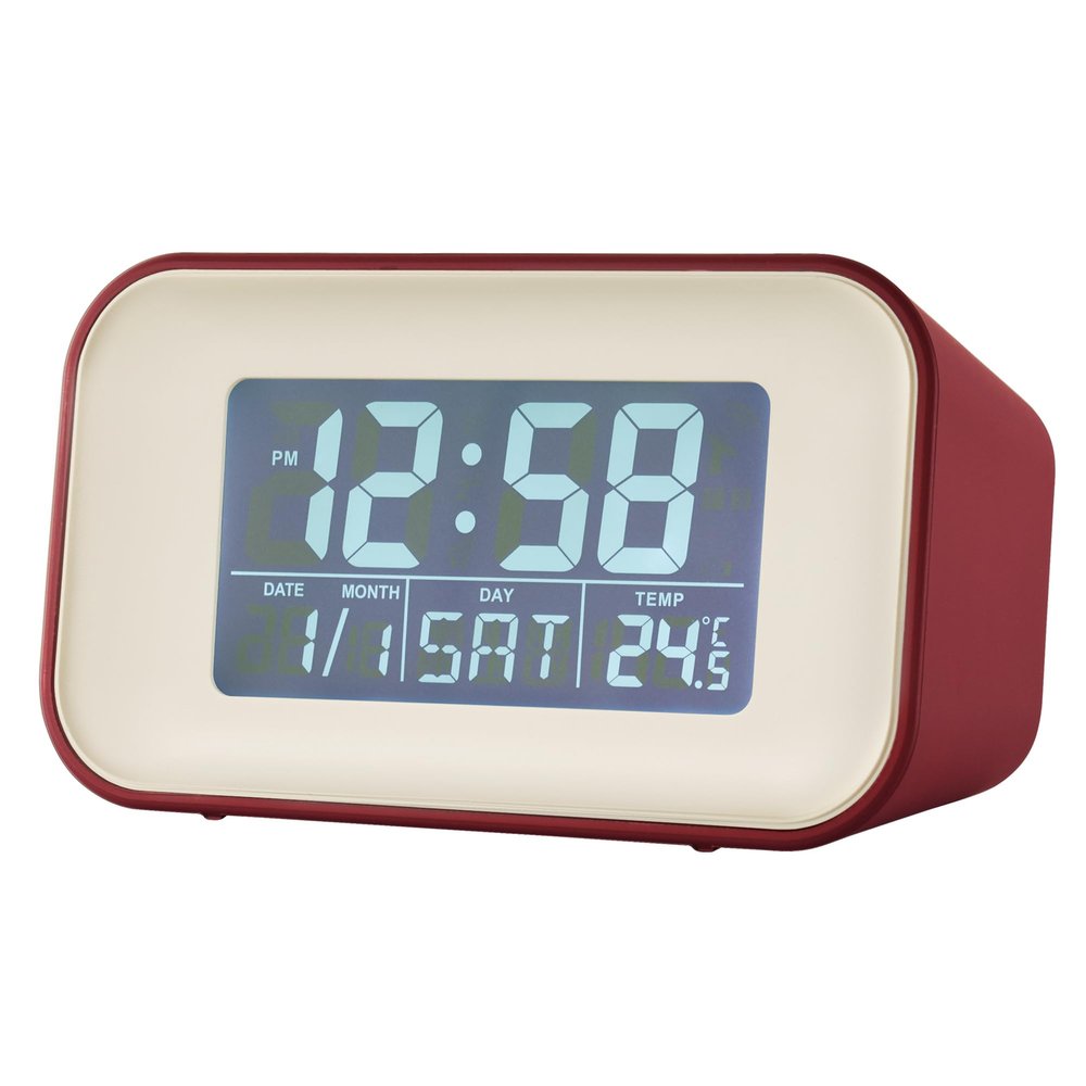 Acctim Digital Alarm Clock with Temperature, Red, 59 x 100 x 48 mm