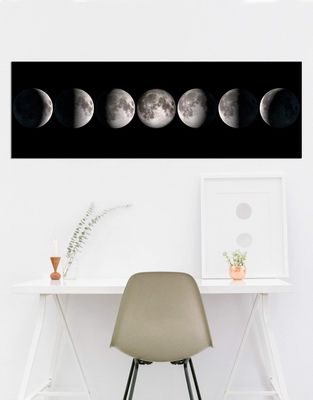 Stickerbrand Moons Phases in the night sky Glossy Photo Print (Poster of Moon Phases) 13in H X 40in W. #P1021s