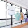 BAOYOUNI Telescopic Garment Rack Laundry Clothes Drying Rack Double Spring Tension Pole Storage Organizer DIY Standing Adjustable Pants Hanger Rod Rail Height from 49.21'' to 82.67'' - Ivory view 3