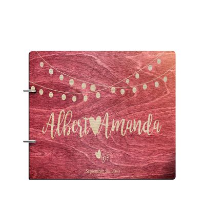 Just Customized Personalized Handmade Mr Mrs Wedding Guest Book for Bride and Groom Wood Alternative Custom Engraved Newlywed Marriage Album