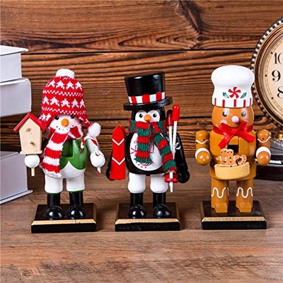 ZAMTAC 4PC/Set American Handmade Nutcracker Fat Soldier Puppet Ornaments Exquisite Creative Children's Room Decoration Birthday Gift