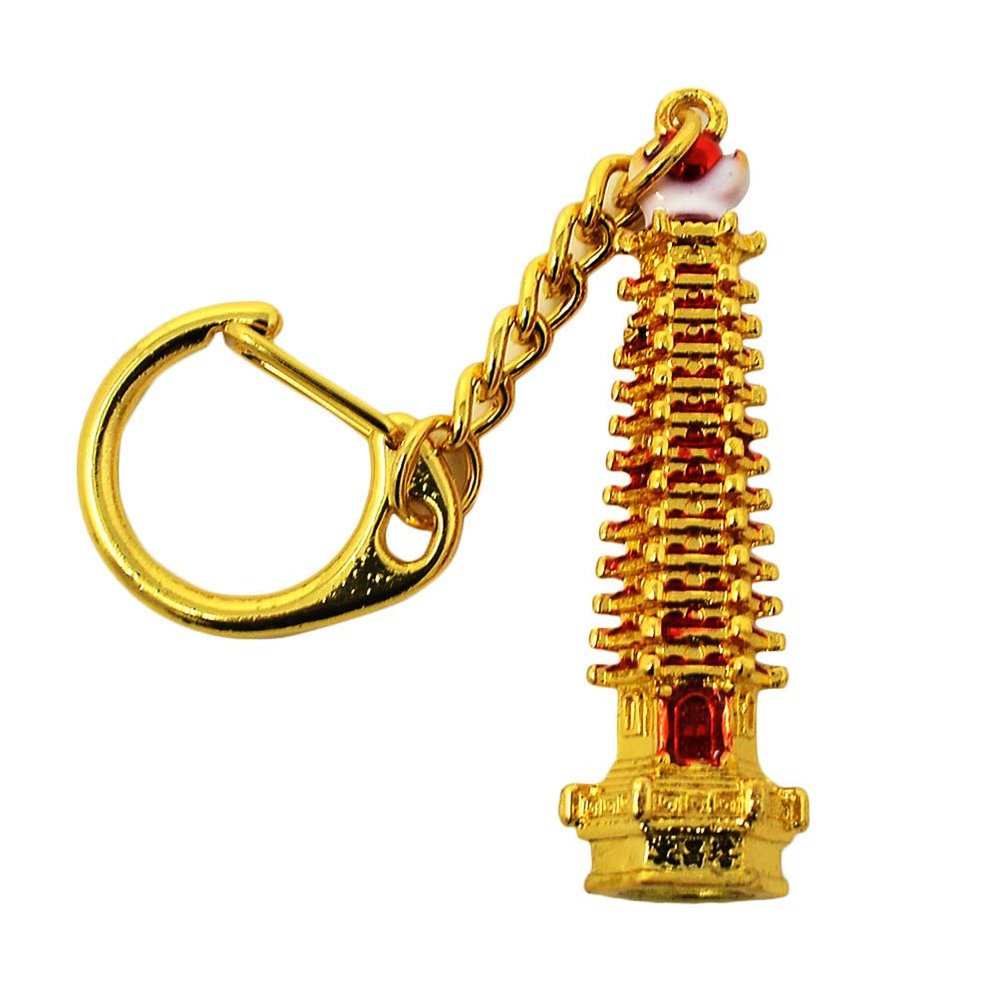 Bejewelled Wisdom Pagoda Keychain Feng Shui Amulet FW3711