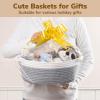 Goodpick Small Woven Rope Gift Basket Empty, 12"x 8"x 5" Boo Basket, Grey view 2
