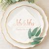 Crisky Wedding Napkins Mr Mrs Rose Gold Cocktail Beverage Dessert Napkins for Wedding Tabel Decoration Engagement Party Supplies, 100 Pcs, 3-Ply view 2