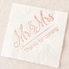 Crisky Wedding Napkins Mr Mrs Rose Gold Cocktail Beverage Dessert Napkins for Wedding Tabel Decoration Engagement Party Supplies, 100 Pcs, 3-Ply view 3