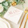 Crisky Wedding Napkins Mr Mrs Rose Gold Cocktail Beverage Dessert Napkins for Wedding Tabel Decoration Engagement Party Supplies, 100 Pcs, 3-Ply view 4