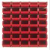 Quantum Storage Systems QLP-4861HC-240-35RD Oyster White Louvered Panels Complete Package with Bins, 48" L X 61" H, Red view 1