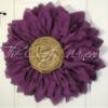 Extra Thick Rich Dark Purple Burlap Sunflower Wreath by The Crafty Wineaux view 2