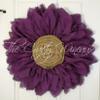 Extra Thick Rich Dark Purple Burlap Sunflower Wreath by The Crafty Wineaux view 3