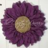 Extra Thick Rich Dark Purple Burlap Sunflower Wreath by The Crafty Wineaux view 4