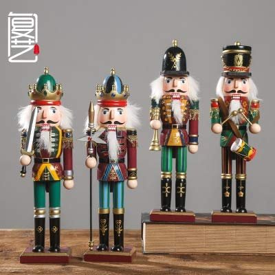 ZAMTAC [New Boutique 4PC Sets Puppet Soldiers 31CM Classic Bag Cloth Bedroom Study Cloak Nutcracker Soldiers Gift
