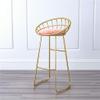 CGF-Barstools Bar Stool Golden Footstool with Backrest Breakfast Chair as Kitchen/Bar Seat | Pink Velvet Cushion | Load Up to 150 Kg Kitchen | Bar | Bar (Height :45/65/75cm) view 2
