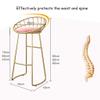 CGF-Barstools Bar Stool Golden Footstool with Backrest Breakfast Chair as Kitchen/Bar Seat | Pink Velvet Cushion | Load Up to 150 Kg Kitchen | Bar | Bar (Height :45/65/75cm) view 3