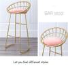 CGF-Barstools Bar Stool Golden Footstool with Backrest Breakfast Chair as Kitchen/Bar Seat | Pink Velvet Cushion | Load Up to 150 Kg Kitchen | Bar | Bar (Height :45/65/75cm) view 4