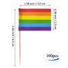JBCD Rainbow Gay Pride Toothpick Flag Mini Small LGBT Cupcake Topper Flags, 100 pcs view 3