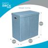 BIRDROCK HOME Laundry Hamper with Lid | Removable Bags for Sorting Clothes | Sectioned Laundry Basket for Bedroom & Bathroom | Collapsible Storage Bin with Cover | Double, Light Blue view 2