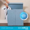BIRDROCK HOME Laundry Hamper with Lid | Removable Bags for Sorting Clothes | Sectioned Laundry Basket for Bedroom & Bathroom | Collapsible Storage Bin with Cover | Double, Light Blue view 4