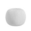 Urban Lifestyle Round Knit Pouf - Hand Woven Cotton, Ivory view 1