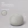 Urban Lifestyle Round Knit Pouf - Hand Woven Cotton, Ivory view 3