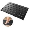 Bath Mat for Bathroom Luxury Shower - Non-Slip Bamboo Wooden Waterproof Floor Mat for Indoor or Outdoor Use(Black) view 1