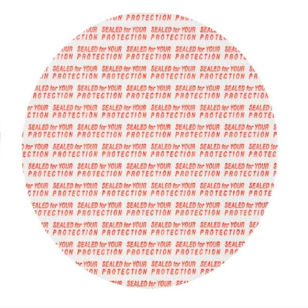 SanDaveVA 20mm Pressure Sensitive PS Foam Seals Cap Liners Tamper Seal Cap Liner Sealed for your Protection Red Print (500)