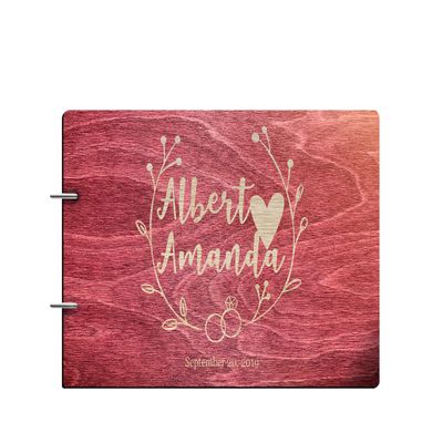 Just Customized Personalized Handmade Mr Mrs Wedding Guest Book for Bride and Groom Wood Alternative Custom Engraved Newlywed Marriage Album