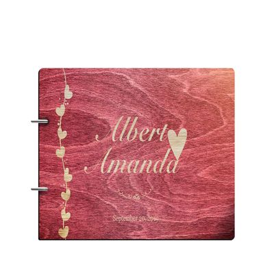 Just Customized Personalized Handmade Mr Mrs Wedding Guest Book for Bride and Groom Wood Alternative Custom Engraved Newlywed Marriage Album