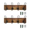 KOLYMAX Rustic Coat Rack Wall Mounted, Solid Wooden Coat Hook Rack with 8 Hooks Perfect Touch for Your Entryway, Mudroom, Kitchen, Bathroom and More (Brown) (16.34inch view 1