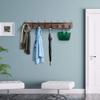 KOLYMAX Rustic Coat Rack Wall Mounted, Solid Wooden Coat Hook Rack with 8 Hooks Perfect Touch for Your Entryway, Mudroom, Kitchen, Bathroom and More (Brown) (16.34inch view 2