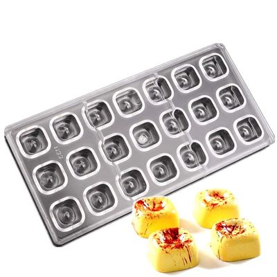 21 cavities concave square cube shape polycarbonate PC chocolate mold ice cube mould chocolat candy making molds for DIY pastry