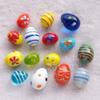 ZAMTAC 15pcs/lot Egg Easter Eggs Marbles Glass Balls Shaped Glass Beads Many vase Aquarium Accessories - (Color: Each Color 1pcs) view 2