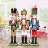 ZAMTAC New 3pcs 1Set 30Cm High Christmas Holiday Nutcracker Hat Style Vintage German Wooden Table Walnut Toy Zakka Dolls view 1